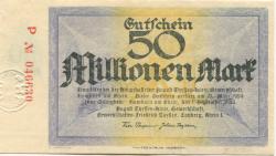 Hamborn (heute: Duisburg) - Thyssen-Hütte, August, Gewerkschaft, Gewerkschaften Friedrich Thyssen, Lohberg, Rhein I - 1.9.1923 - 31.3.1924 - 50 Millionen Mark