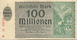 Hamborn (heute: Duisburg) - Thyssen-Hütte, August, Gewerkschaft, Gewerkschaften Friedrich Thyssen, Lohberg, Rhein I - 1.9.1923 - 31.3.1924 - 100 Millionen Mark