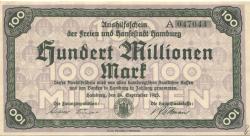 Hamburg - Stadt und Staat - 24.9.1923 - 100 Millionen Mark