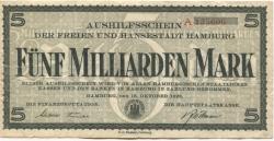 Hamburg - Stadt und Staat - 15.10.1923 - 5 Milliarden Mark