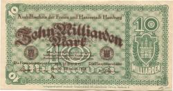 Hamburg - Stadt und Staat - 20.10.1923 - 10 Milliarden Mark