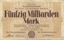 Hamburg - Stadt und Staat - 24.10.1923 - 50 Milliarden Mark