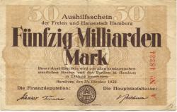 Hamburg - Stadt und Staat - 24.10.1923 - 50 Milliarden Mark