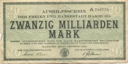 Hamburg - Stadt und Staat - 30.10.1923 - 20 Milliarden Mark 
