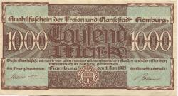 Hamburg - Stadt und Staat - 1.1.1923 - 1000 Mark