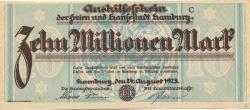 Hamburg - Stadt und Staat - 24.8.1923 - 10 Millionen Mark