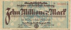 Hamburg - Stadt und Staat - 24.8.1923 - 10 Millionen Mark