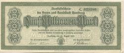 Hamburg - Stadt und Staat - 28.8.1923 - 5 Millionen Mark