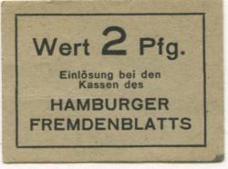Hamburg - Broschek & Co mbH, Hamburger Fremdenblatt - -- - 2 Pfennig