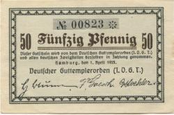 Hamburg - Deutscher Guttemplerorden - 1.4.1921 - 50 Pfennig 