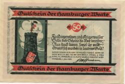 Hamburg - Hamburger Warte - 1.7.1921 - 31.12.1921 - 50 Pfennig