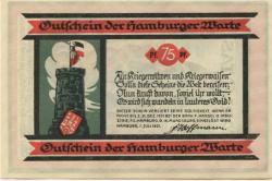 Hamburg - Hamburger Warte - 1.7.1921 - 31.12.1921 - 75 Pfennig