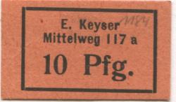 Hamburg - Keyser, E. Mittelweg 117a - -- - 10 Pfennig