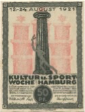 Hamburg - Kultur- und Sportwoche, Finanzausschuss und Geschäftsführung - 12.8.1921/24.8.1921 - 31.8.1921 - 50 Pfennig