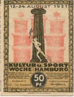 Hamburg - Kultur- und Sportwoche, Finanzausschuss und Geschäftsführung - 12.8.1921/24.8.1921 - 1.10.1921 - 50 Pfennig