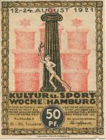 Hamburg - Kultur- und Sportwoche, Finanzausschuss und Geschäftsführung - 12.8.1921/24.8.1921 - 1.10.1921 - 50 Pfennig 