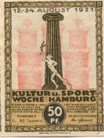 Hamburg - Kultur- und Sportwoche, Finanzausschuss und Geschäftsführung - 12.8.1921/24.8.1921 - 1.10.1921 - 50 Pfennig