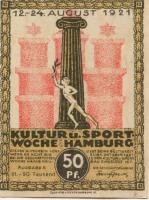 Hamburg - Kultur- und Sportwoche, Finanzausschuss und Geschäftsführung - 12.8.1921/24.8.1921 - 1.10.1921 - 50 Pfennig