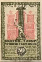 Hamburg - Kultur- und Sportwoche, Finanzausschuss und Geschäftsführung - 12.8.1921/24.8.1921 - 1.10.1921 - 50 Pfennig