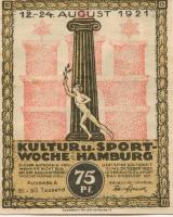 Hamburg - Kultur- und Sportwoche, Finanzausschuss und Geschäftsführung - 12.8.1921/24.8.1921 - 1.10.1921 - 75 Pfennig