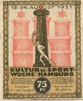 Hamburg - Kultur- und Sportwoche, Finanzausschuss und Geschäftsführung - 12.8.1921/24.8.1921 - 1.10.1921 - 75 Pfennig
