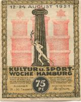 Hamburg - Kultur- und Sportwoche, Finanzausschuss und Geschäftsführung - 12.8.1921/24.8.1921 - 1.10.1921 - 75 Pfennig