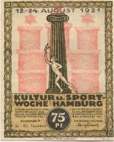 Hamburg - Kultur- und Sportwoche, Finanzausschuss und Geschäftsführung - 12.8.1921/24.8.1921 - 1.10.1921 - 75 Pfennig
