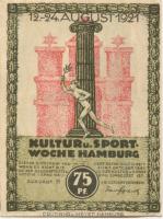 Hamburg - Kultur- und Sportwoche, Finanzausschuss und Geschäftsführung - 12.8.1921/24.8.1921 - 1.10.1921 - 75 Pfennig