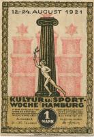 Hamburg - Kultur- und Sportwoche, Finanzausschuss und Geschäftsführung - 12.8.1921/24.8.1921 - 1.10.1921 - 1 Mark