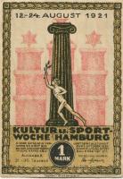 Hamburg - Kultur- und Sportwoche, Finanzausschuss und Geschäftsführung - 12.8.1921/24.8.1921 - 1.10.1921 - 1 Mark 