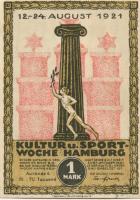 Hamburg - Kultur- und Sportwoche, Finanzausschuss und Geschäftsführung - 12.8.1921/24.8.1921 - 1.10.1921 - 1 Mark