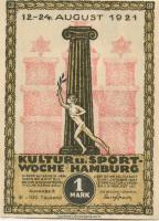 Hamburg - Kultur- und Sportwoche, Finanzausschuss und Geschäftsführung - 12.8.1921/24.8.1921 - 1.10.1921 - 1 Mark