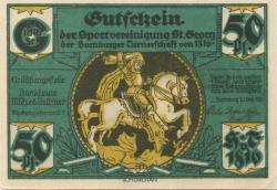 Hamburg - Sport-Vereinigung Sankt Georg der Hamburger Turnerschaft von 1816 - 1.9.1921 - 50 Pfennig