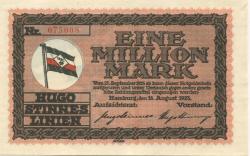 Hamburg - Stinnes, Hugo, Linien - 18.8.1923 - 25.9.1923 - 1 Million Mark