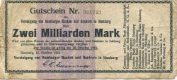 Hamburg - Vereinigung von Hamburger Banken und Bankiers - 12.10.1923 - 25.10.1923 - 2 Milliarden Mark