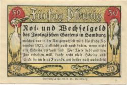 Hamburg - Zoologischer Garten - - Ende November 1921 - 50 Pfennig