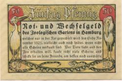 Hamburg - Zoologischer Garten - - Ende November 1921 - 50 Pfennig