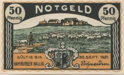 Hamburger Hallig (heute: Reußenköge) - Volquardsen - - 30.9.1921 - 50 Pfennig