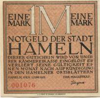 Hameln - Stadt - 1.6.1921 - 1 Mark