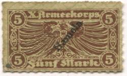 Hameln - X.Armeekorps, Gefangenenlager - -- - 5 Mark