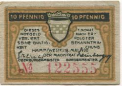 Hamm -Stadt - 18.5.1920 - 10 Pfennig