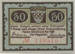 Hamm -Stadt - 18.5.1920 - 50 Pfennig