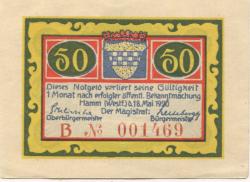 Hamm -Stadt - 18.5.1920 - 50 Pfennig