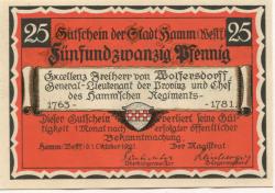 Hamm -Stadt - 1.10.1921 - 25 Pfennig