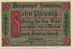 Hammelburg - Stadt - 10.3.1918 - 10 Pfennig