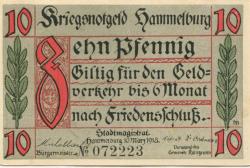 Hammelburg - Stadt - 10.3.1918 - 10 Pfennig