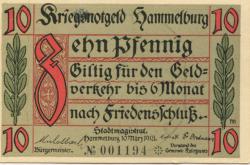 Hammelburg - Stadt - 10.3.1918 - 10 Pfennig
