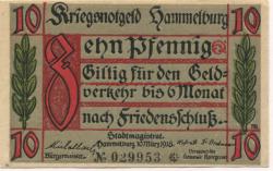 Hammelburg - Stadt - 10.3.1918 - 10 Pfennig