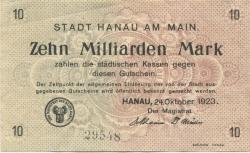 Hanau - Stadt - 24.10.1923 - 10 Milliarden Mark