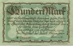 Hannover - Stadt - 14.9.1922 - 100 Mark